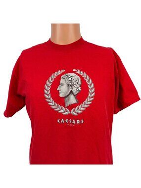Vintage Caesars Palace T Shirt Mens Size M Red Lake Tahoe 90s